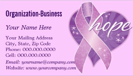 Pretty Purple Floral Heart Dream Star Ribbon Hope Organization Business Cards 