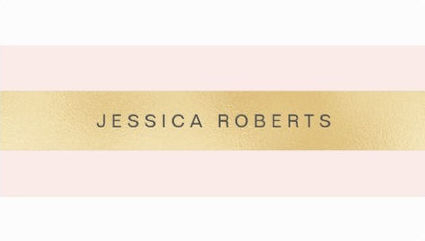 Gold and Soft Pink Girly Stripes Pattern Personal Profile Business Cards