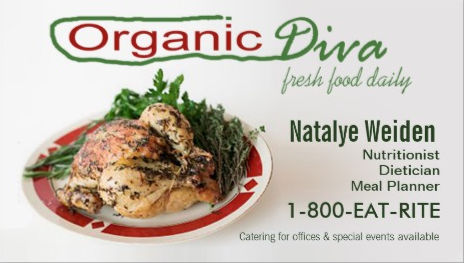 Organic Diva Meal Planner Nutritionist Food Stylist Caterer Business Cards