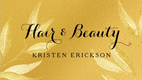 Elegant FAUX Gold Leaves Hair and Beauty Salon Business Cards