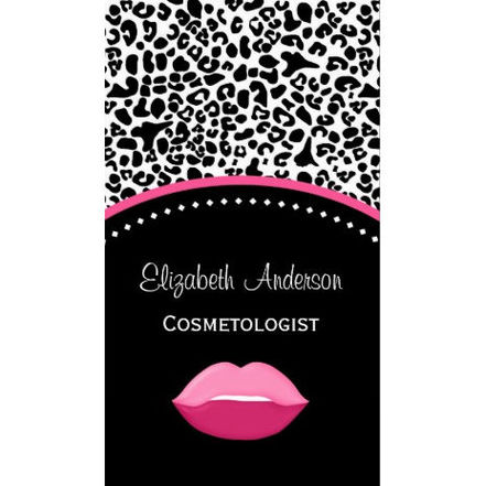 Chic Leopard Print Cosmetology and Beauty Salon Business Cards