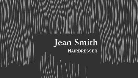 Cute Modern Gray Hair Haircut Strands Hairdresser Business Cards 
