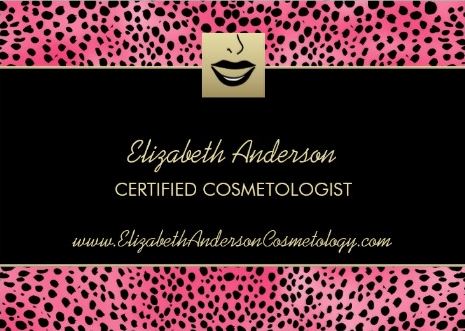 Luxury Cosmetology Pink Cheetah Print Appointment Business Cards