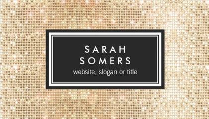Trendy Gold Faux Sequin Personal Profile Visiting Card Business Cards