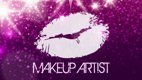Stylish Purple Glitter Cosmetology Makeup Artist Business Cards