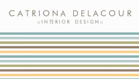 Chic Autumn Colors Retro Stripes Pattern Interior Design Business Cards