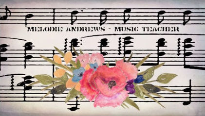 Pretty Floral Piano Teacher Vintage Sheet of Music Business Cards