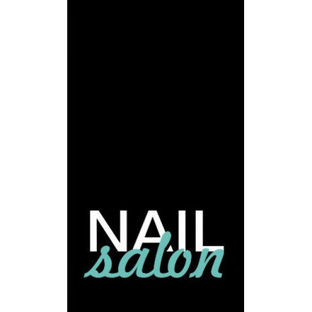 Modern Minimalist Aqua and Black Bold Text Nail Salon Business Cards 