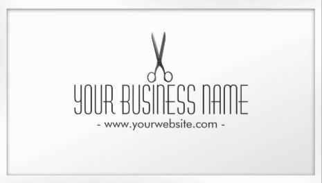 Classy White Scissor Simple Hair Stylist Beauty Salon Business Cards 