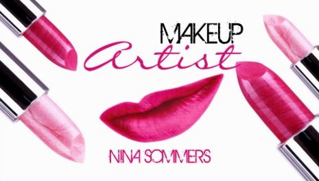 Glam Pink Lipstick Girly Hot Pink Lips Makeup Artist Business Cards