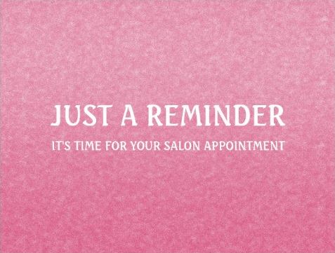 Simple Chic Pink Salon Appointment Reminder Postcards
