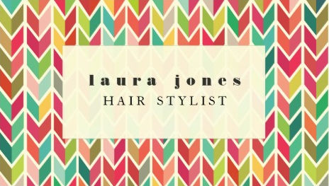 Colorful Aztec Arrows Chevron Style Pattern Hair Stylist Business Cards