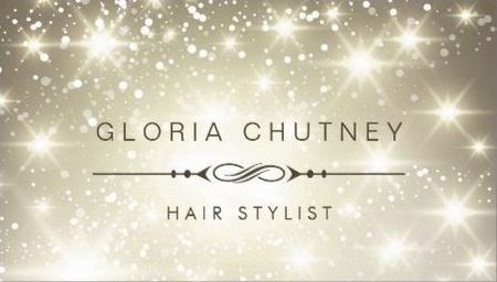 Glamorous Sparkling Gold Bokeh Hair Stylist Business Cards 