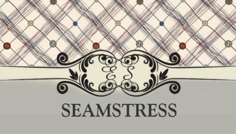 Seamstress Sewing Studio Decorated Buttons and Thread Business Cards