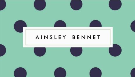 Girly Teal Mint Polka Dots and Chic Blue Pattern Template Business Cards