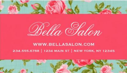 Girly Cottage Chic Salon Elegant Vintage Floral Roses Business Cards