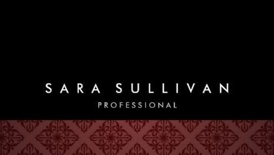 Bold Professional Black Elegant Maroon Damask Stripe Business Cards