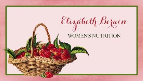 Women Nutrition Girly Pink Strawberries in Basket With QR Code Business Cards