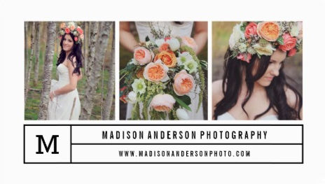 Modern Monogram Add Your Photograph Gallery Photography Business Cards