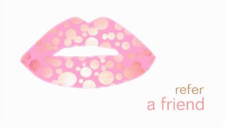 Glamorous Pink and Gold Lips Refer A Friend Coupon Salon Business Cards