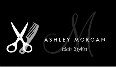 Black White Monogram Hair Hairstylist Appointment Business Cards