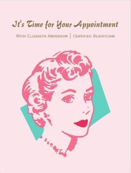 Vintage Pink Woman Beauty Appointment Reminder Postcard 