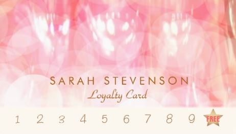 Elegant Pink Bokeh Chic Cosmetology Loyalty Punch Card Business Cards