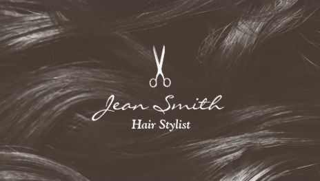 Professional Sepia Toned Hair Photo Scissors Logo Stylist Business Cards