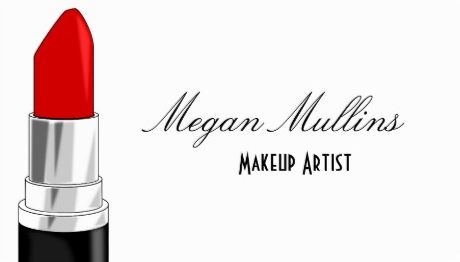 Modern Black and White Red Lipstick Tube Makeup Artist Business Cards