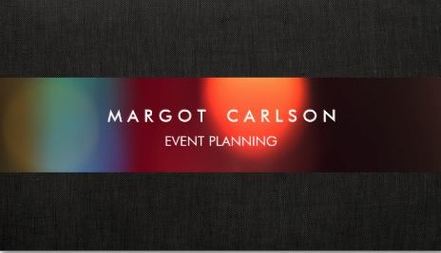 Colorful Bokeh Event Planner and Entertainment Business Cards 