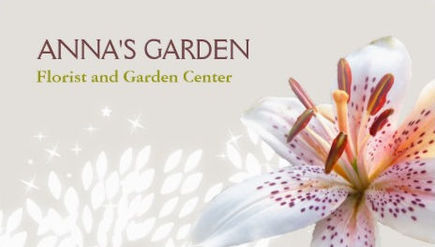 Elegant White Tiger Lily Florist and Garden Shop Business Cards