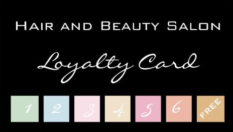 Hair and Beauty Salon Pastel Rainbow Blocks Loyalty Business Cards