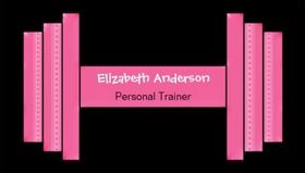 Modern Pink And Black Personal Trainer Girly Weights Business Cards