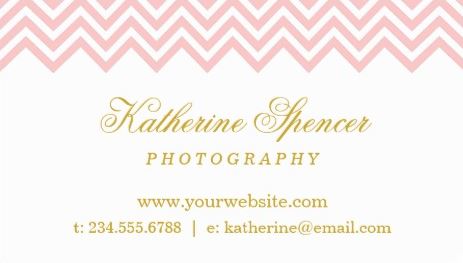 Light Pink and Gold Modern Chevron and Polka Dots Business Cards