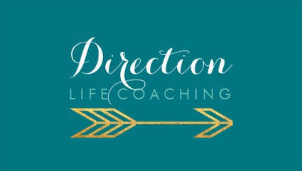 Turquoise and Gold Direction Arrow Creative Life Coaching Business Cards