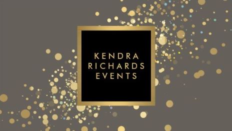 Faux Gold Confetti on Modern Gray Events Planning Business Cards