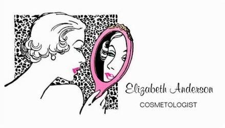 Cosmetologist Leopard Print Retro Mod Woman Salon Business Cards