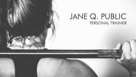 Black and White Woman Personal Trainer Fitness Training Business Cards
