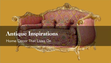 Antique Furniture Ornate Pink Damask Sofa Vintage Shop Business Cards