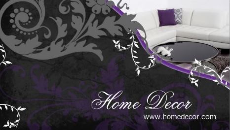 Sophisticated Purple Damask Swirl Interior Decorator Add Photo Business Cards