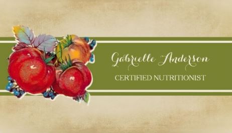 Vintage Certified Nutritionist Whole Food Wellness QR Code Business Cards
