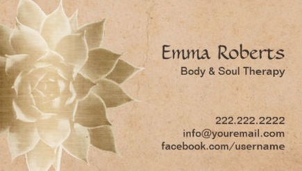 Vintage Elegance Gold Lotus Flower Massage Therapy Business Cards