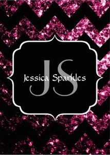 Beautiful Pink sparkles with Chevron and Monogram Business Cards