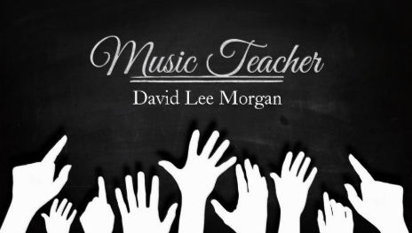 Modern Music Teacher Black and White Hands Silhouette Business Cards