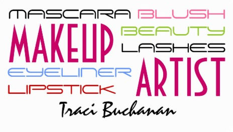 Modern Makeup Artist Word Typography Cosmetology Business Cards 