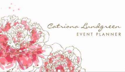 Whimsical Watercolor Peonies Chic Event Planner Business Cards
