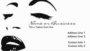Chic Black and White Beauty Silhouette Cosmetology Business Cards 
