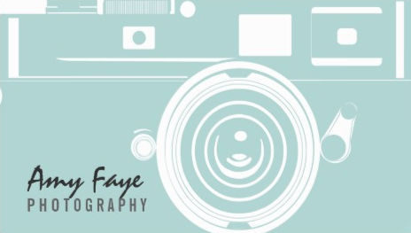 Chic and Simple Aquamarine Camera Photography Business Cards 