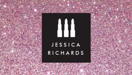 Lipstick Trio Glamorous Pink Glitter Sparkle Makeup Artist Business Cards