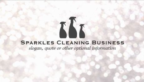 Elegant Cleaning Service White Bokeh Spray Bottles Business Cards